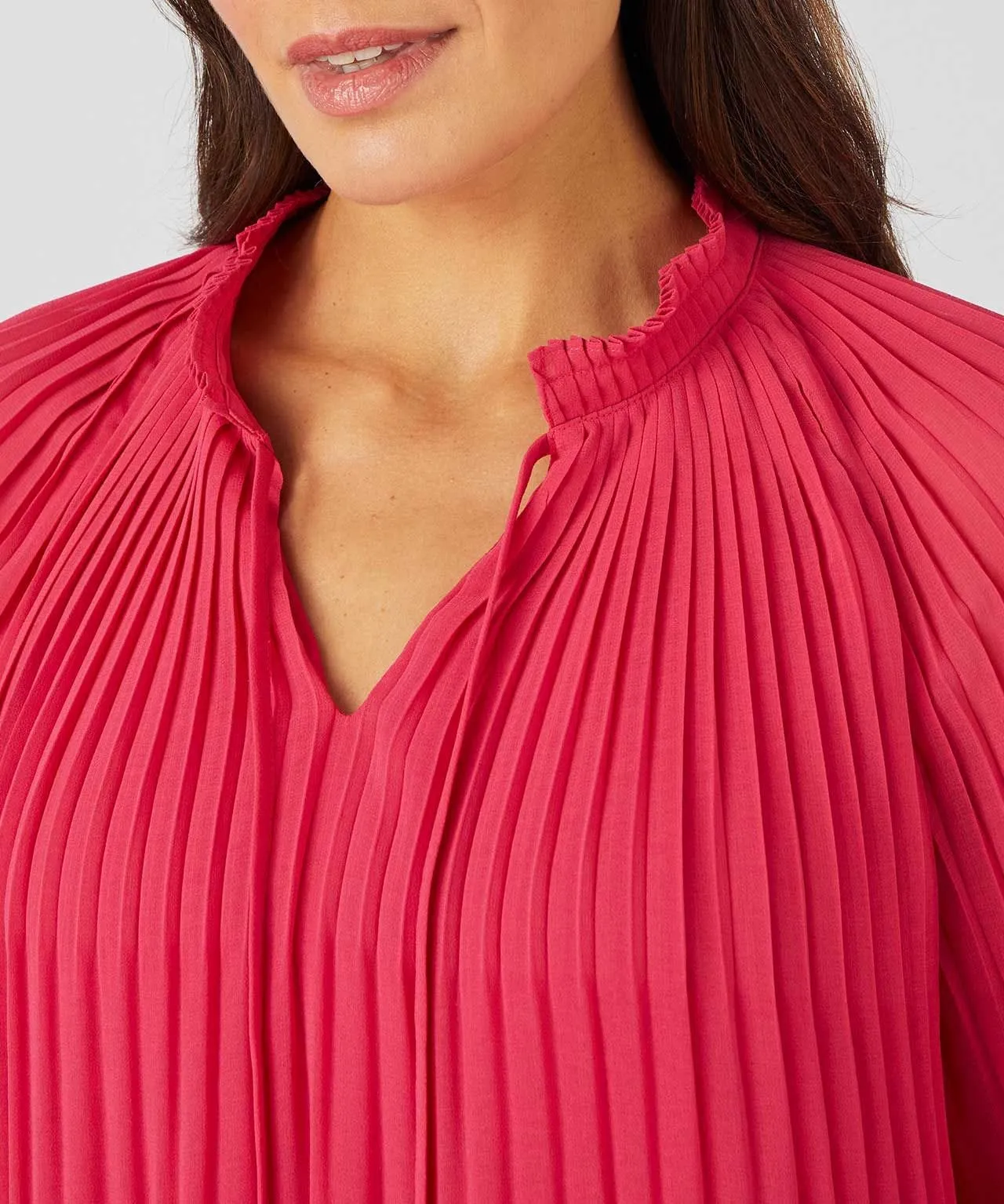 Long Sleeve Pleated Blouse Women's Fashion