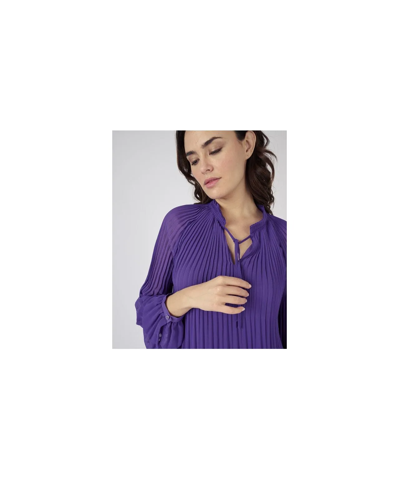 Long Sleeve Pleated Blouse Women's Fashion