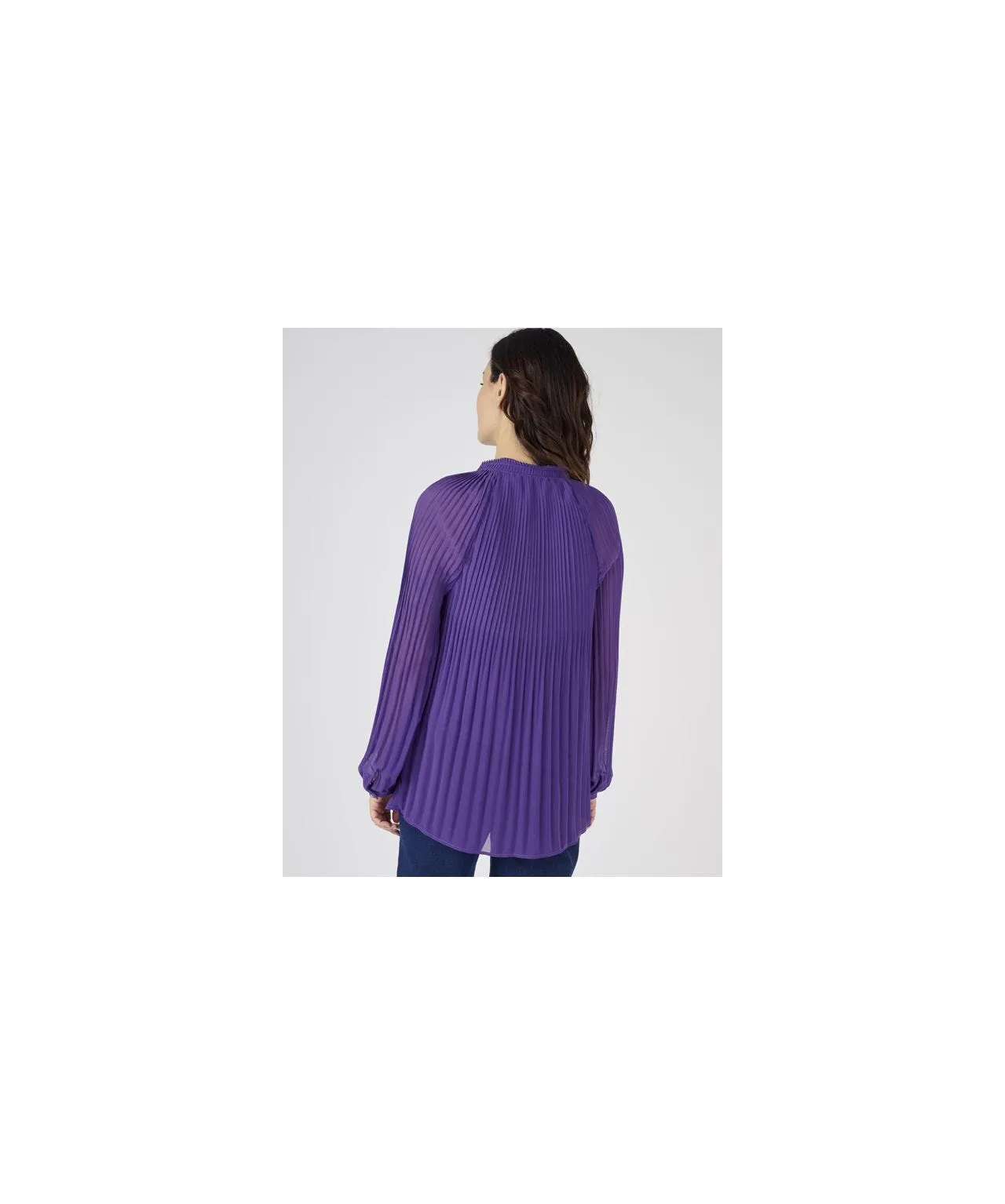 Long Sleeve Pleated Blouse Women's Fashion