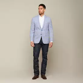 Lucchese Light Blue Grey White Sport Coat