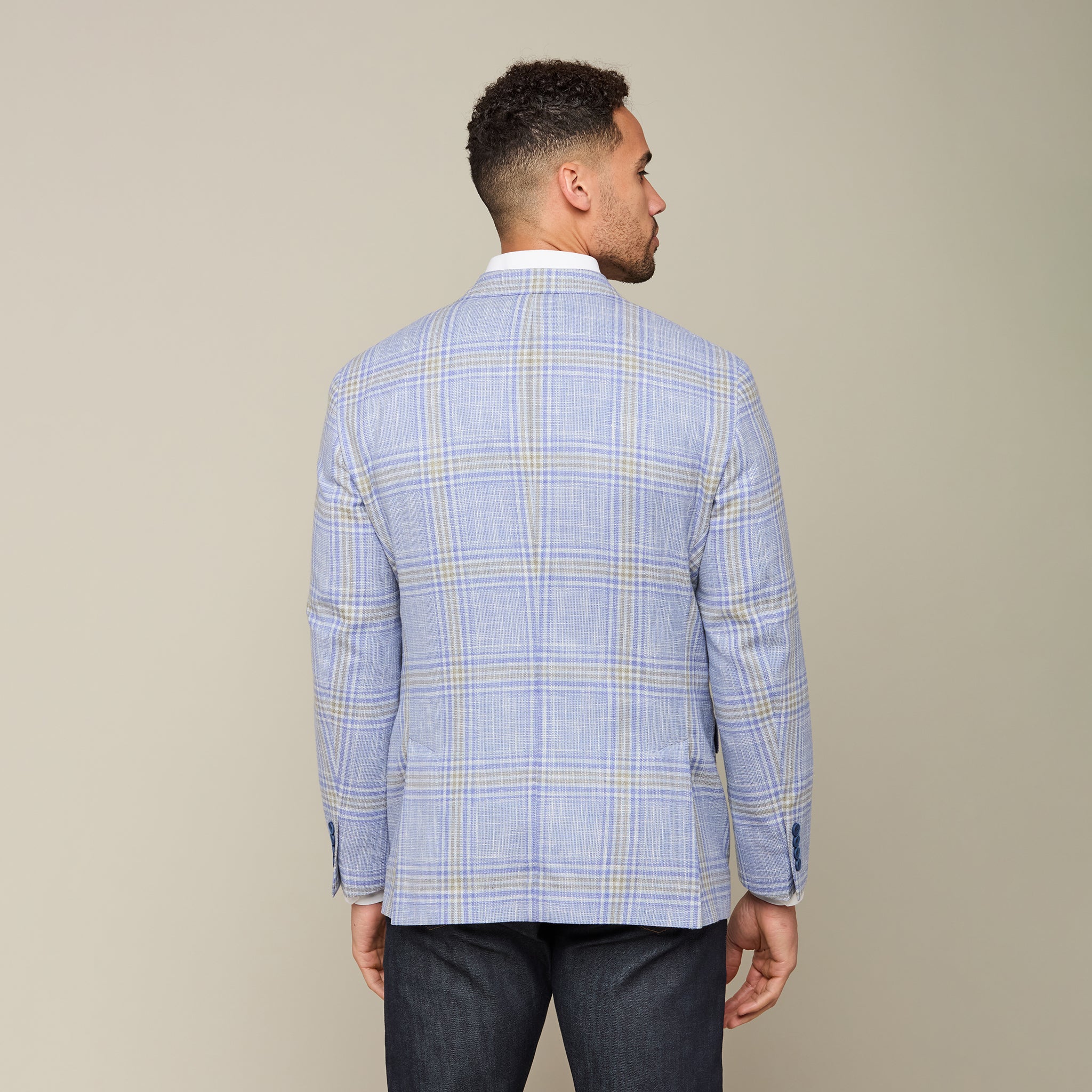 Lucchese Light Blue Grey White Sport Coat