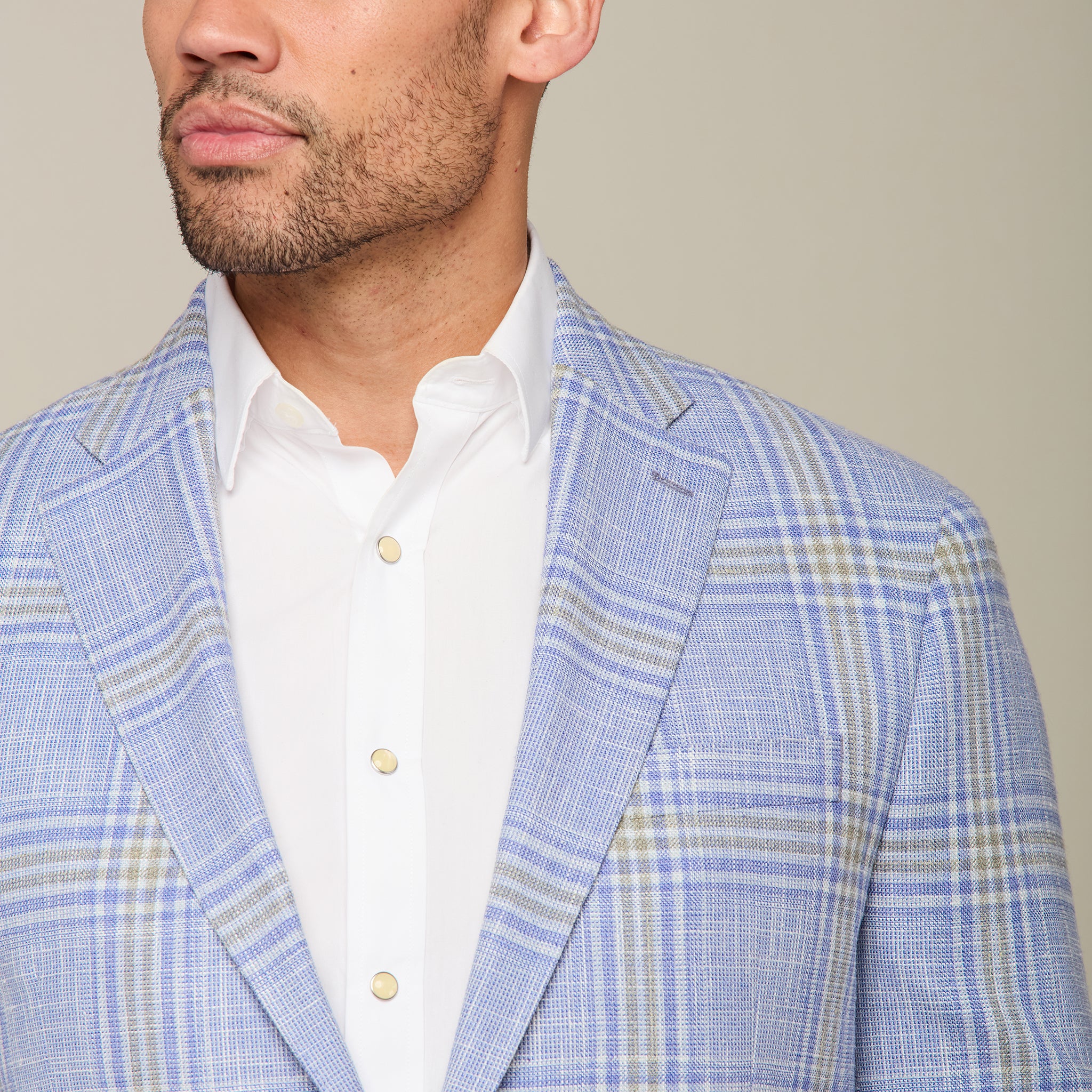 Lucchese Light Blue Grey White Sport Coat