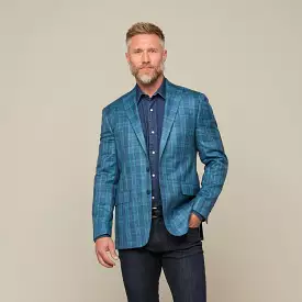 Lucchese Sport Coat - Blue Green Red Plaid