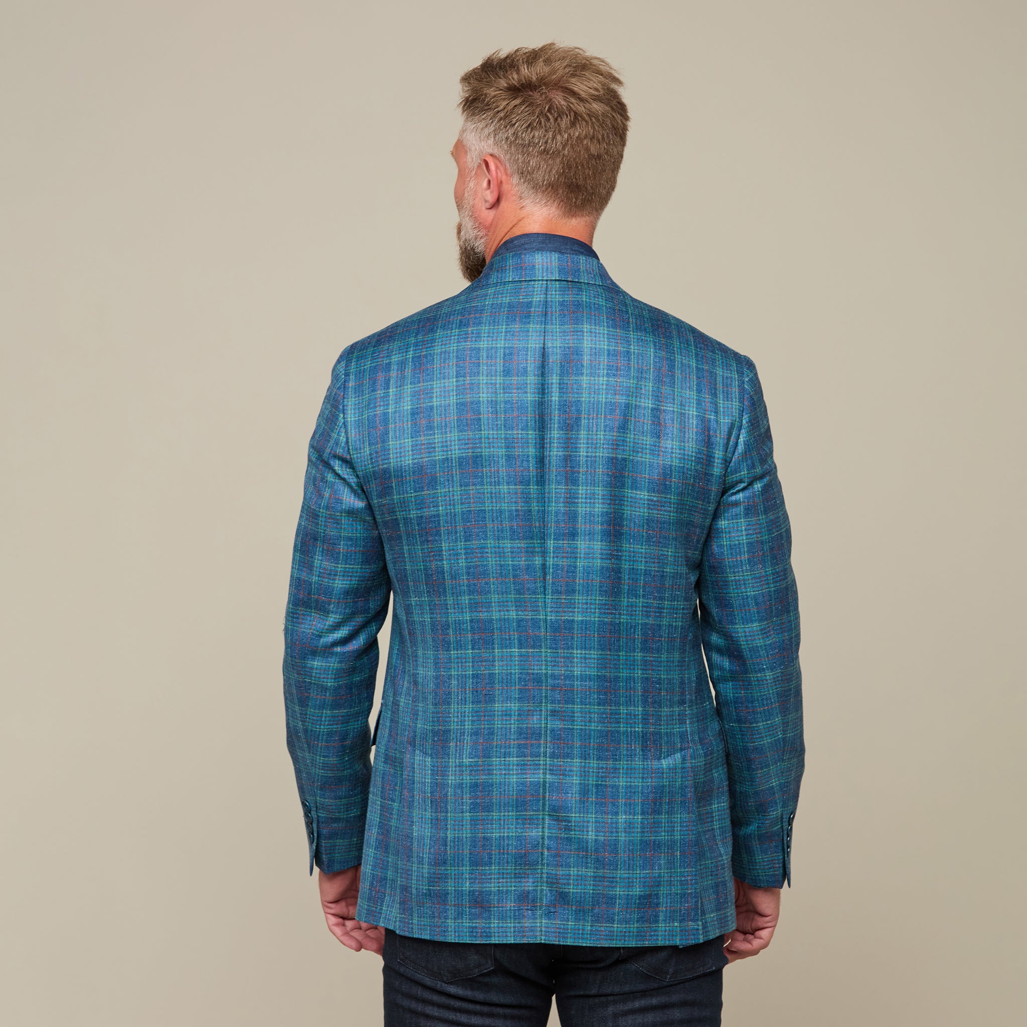 Lucchese Sport Coat - Blue Green Red Plaid