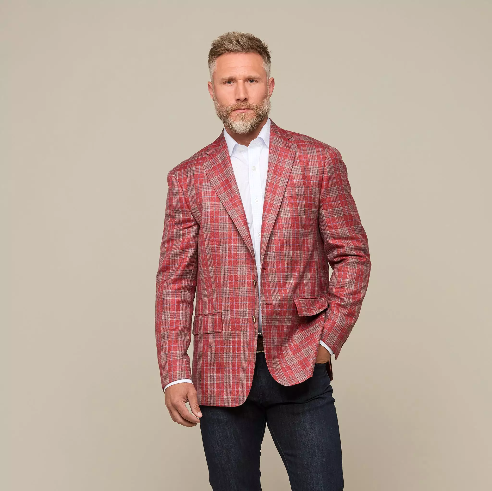 Lucchese Sport Coat Red Blue - Shop Now!