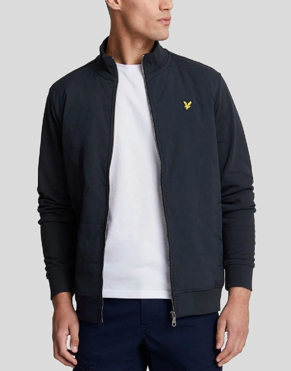 Lyle & Scott Hybrid Baffled Track Jacket in Dark Navy