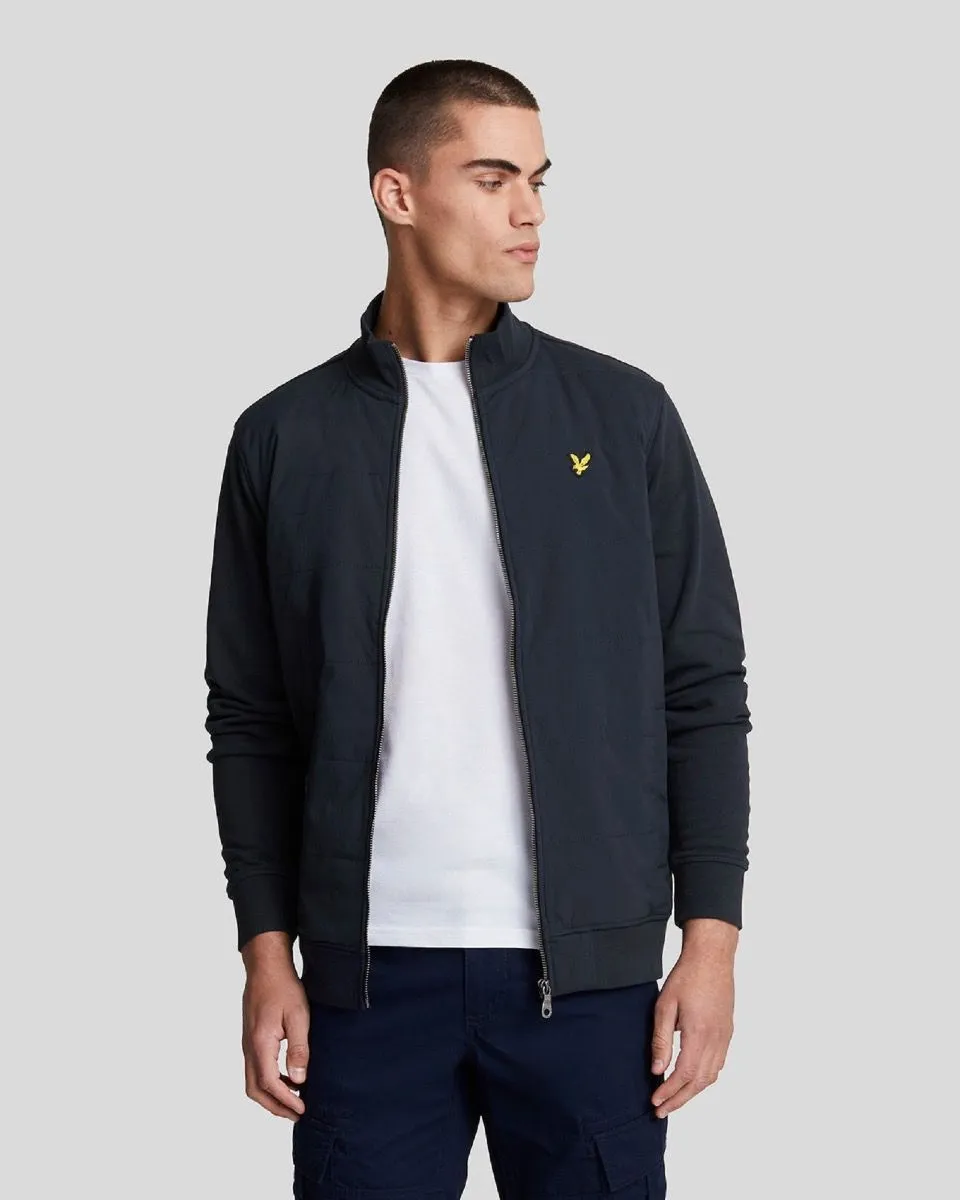 Lyle & Scott Hybrid Baffled Track Jacket in Dark Navy