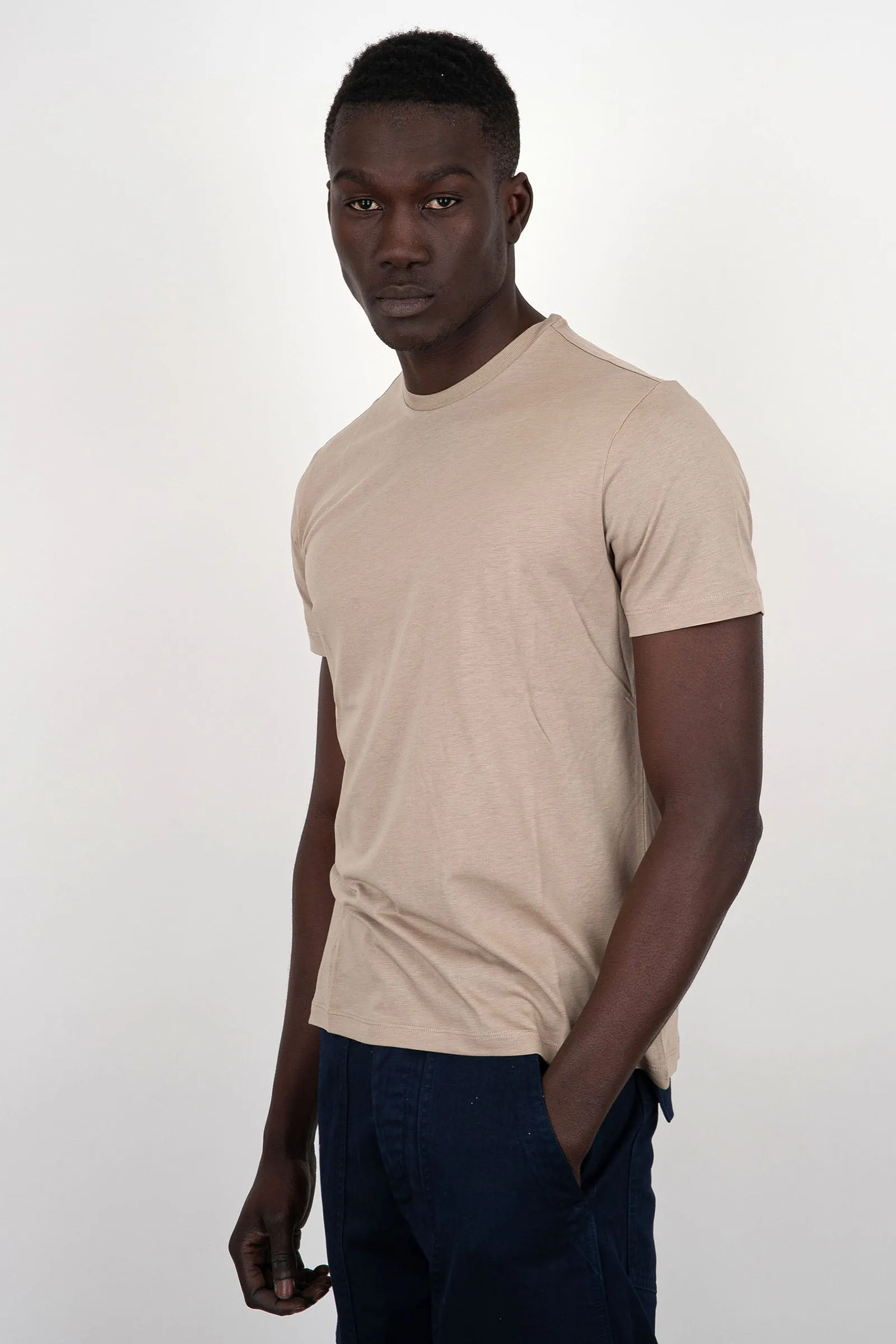 Majestic Filatures Cotton Lyocell Sand T-shirt