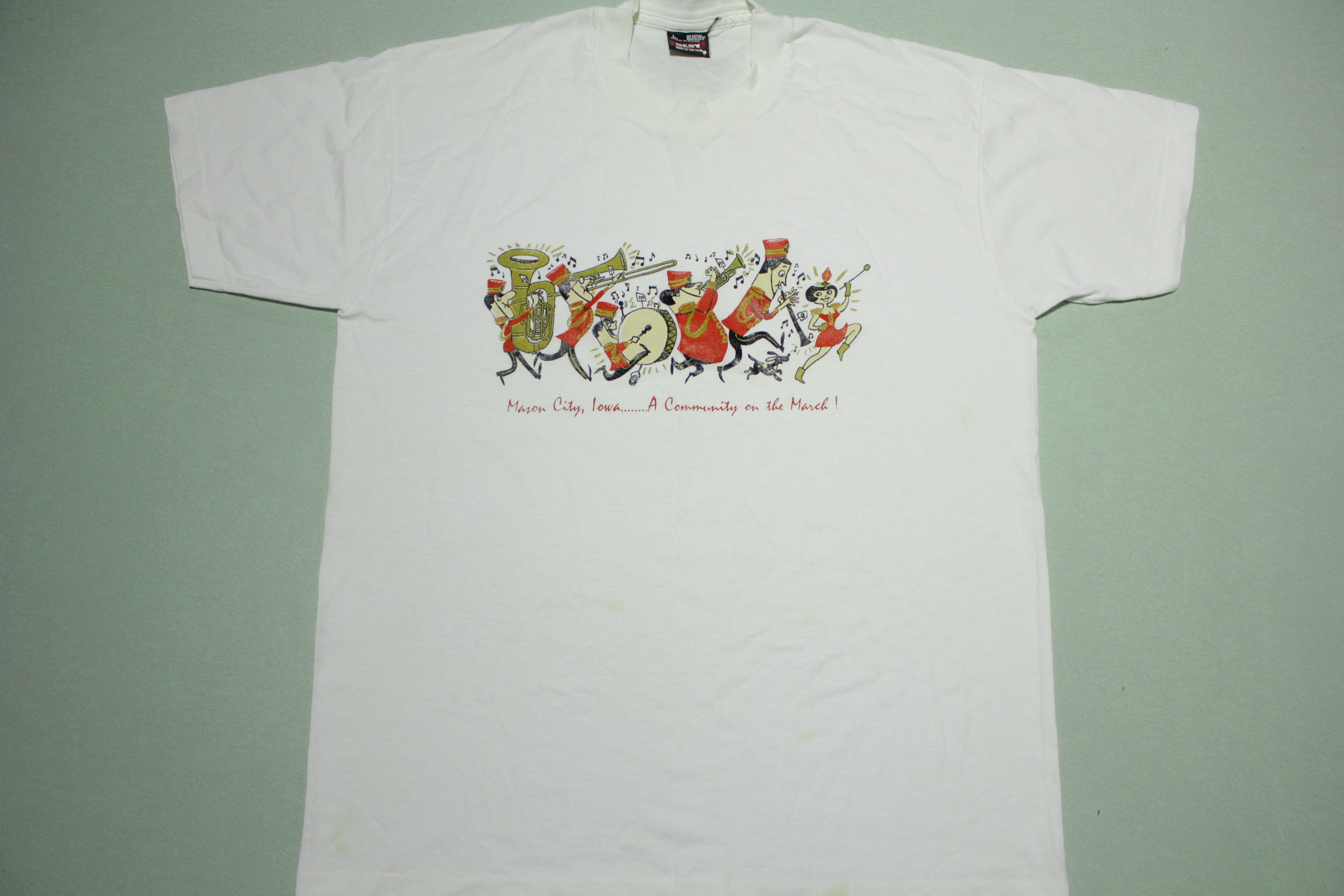 Mason City Iowa Vintage Community March 90's T-Shirt - single stitch