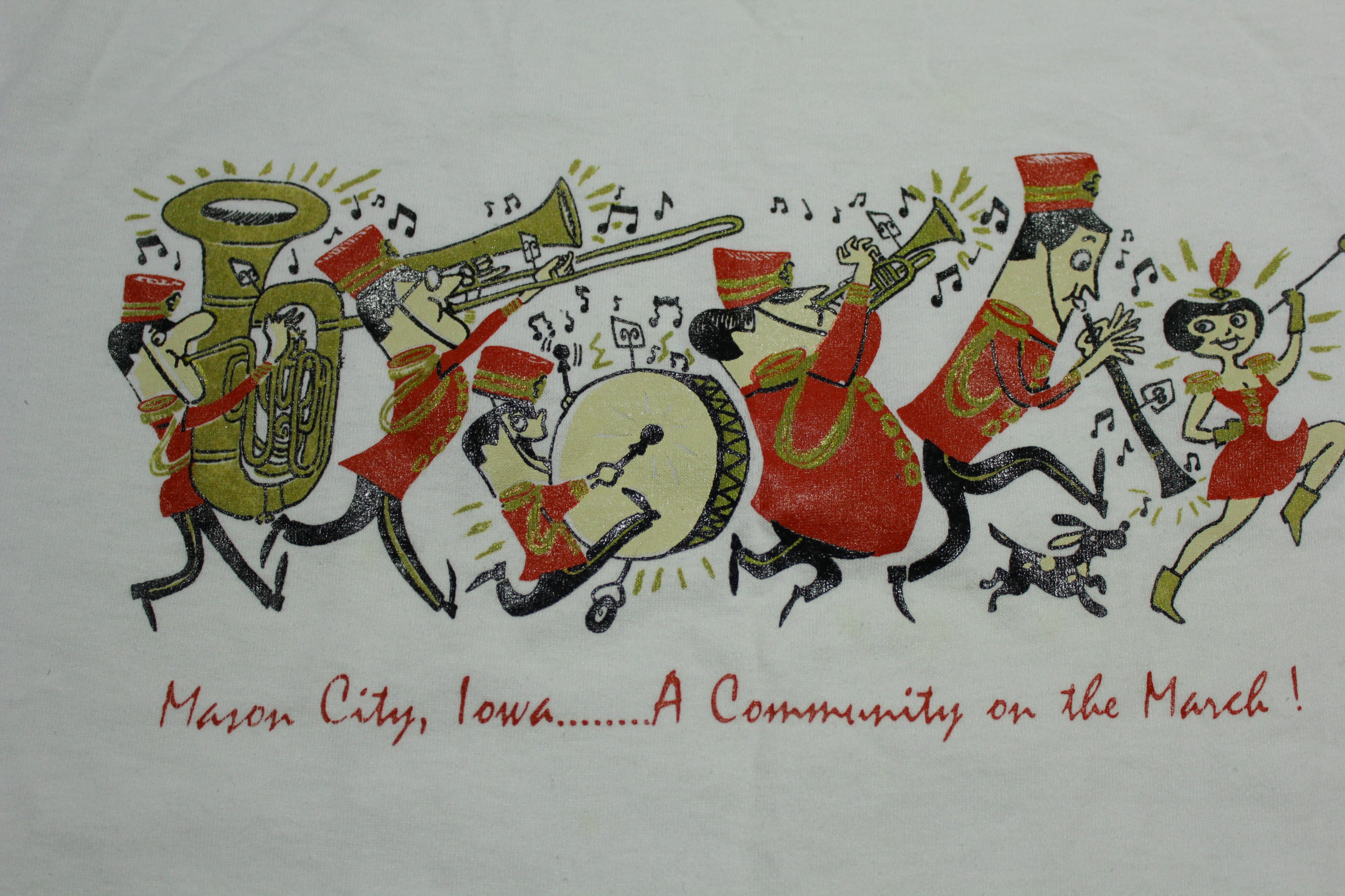 Mason City Iowa Vintage Community March 90's T-Shirt - single stitch