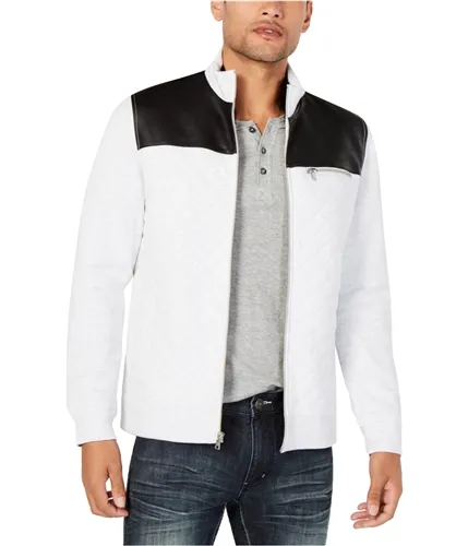 Mens Faux Leather Quilted Jacket by I-N-C