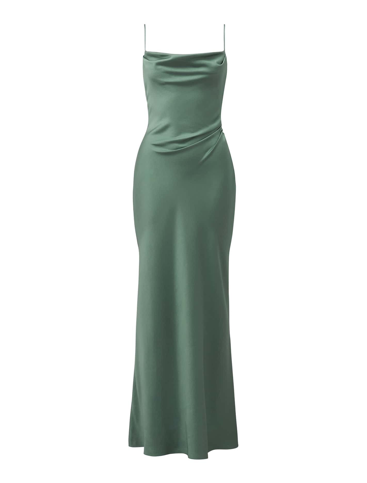 Mia Petite Satin Boat Neck Maxi Dress