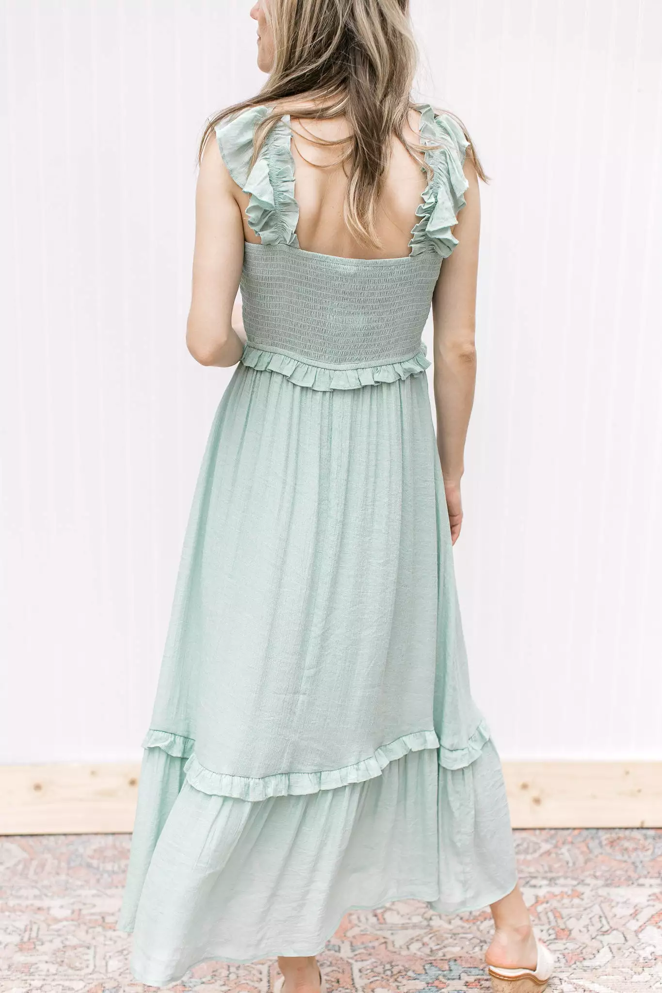 Mint Tea Flutter Sleeve Dress - Google SEO Result