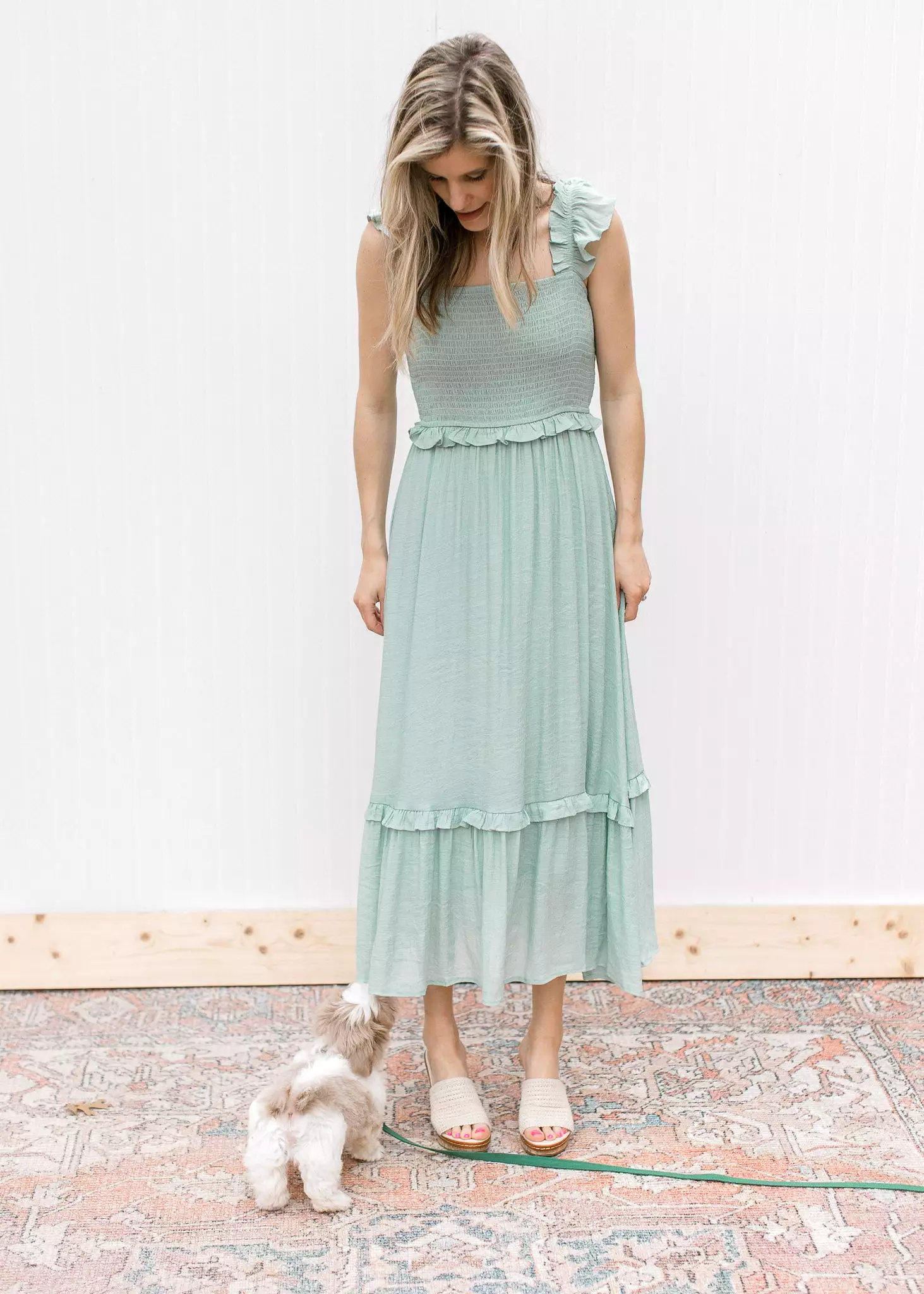 Mint Tea Flutter Sleeve Dress - Google SEO Result