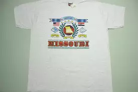 Missouri Vintage 1995 T-Shirt - Striped Single Stitch - Show Me State USA Tourist