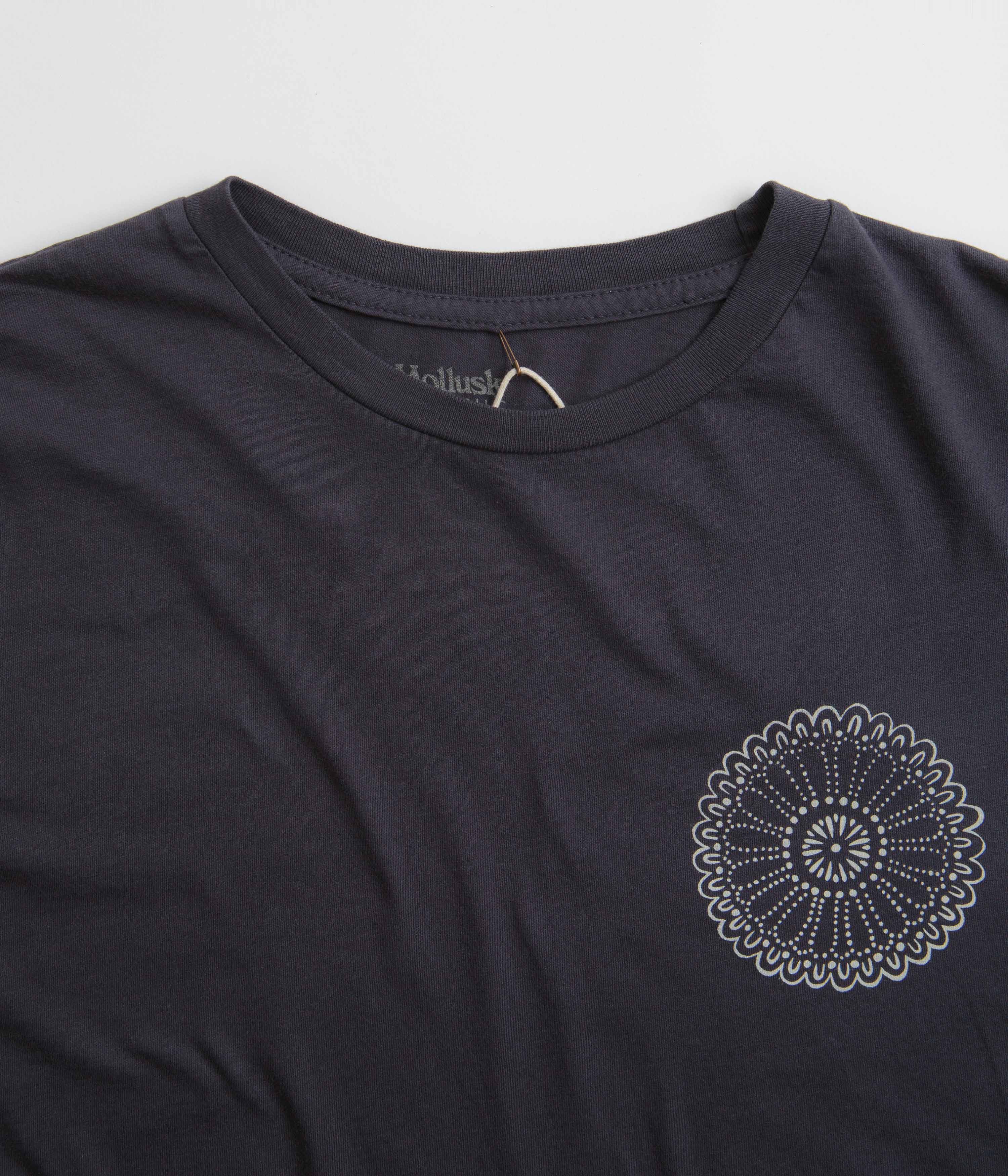 Mollusk Chrysanthemum T-Shirt in Black Indigo