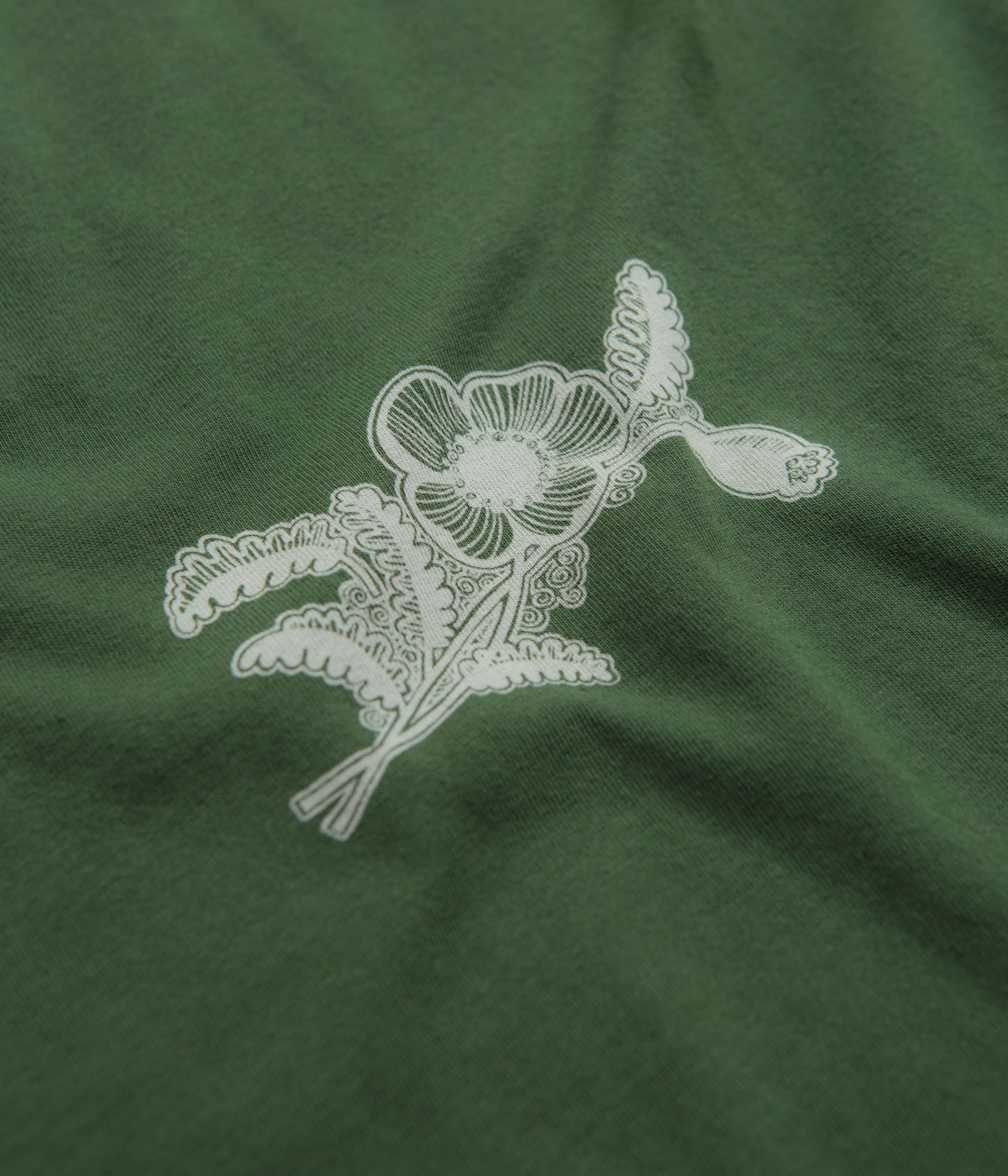 Mollusk Poppies Tee - Schoolhouse Green