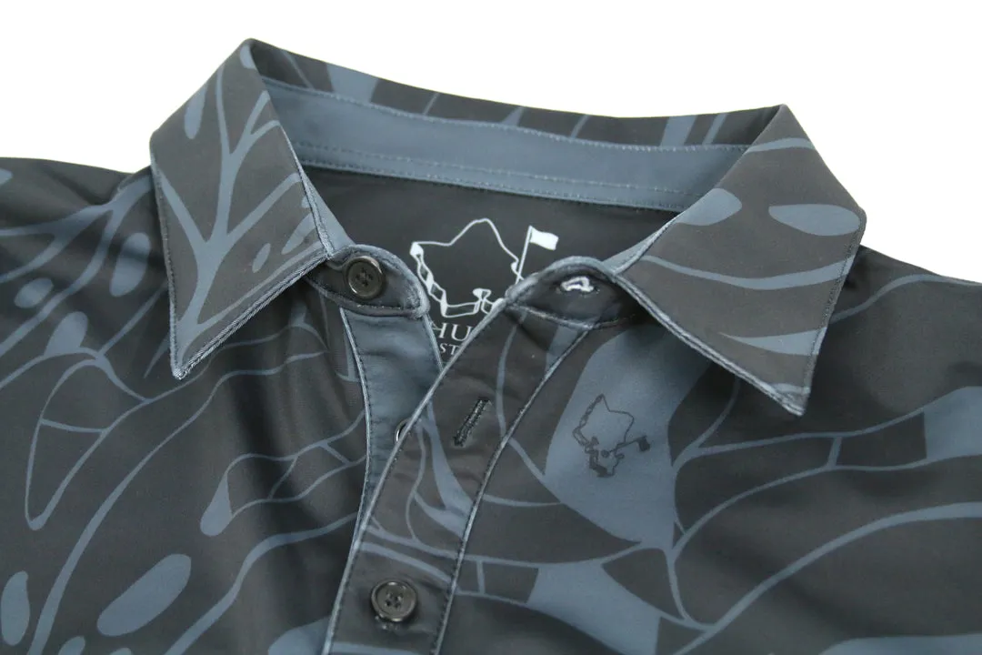 Monstera 2.0 Obsidian Black Polo Shirt - Youth OGA - Black