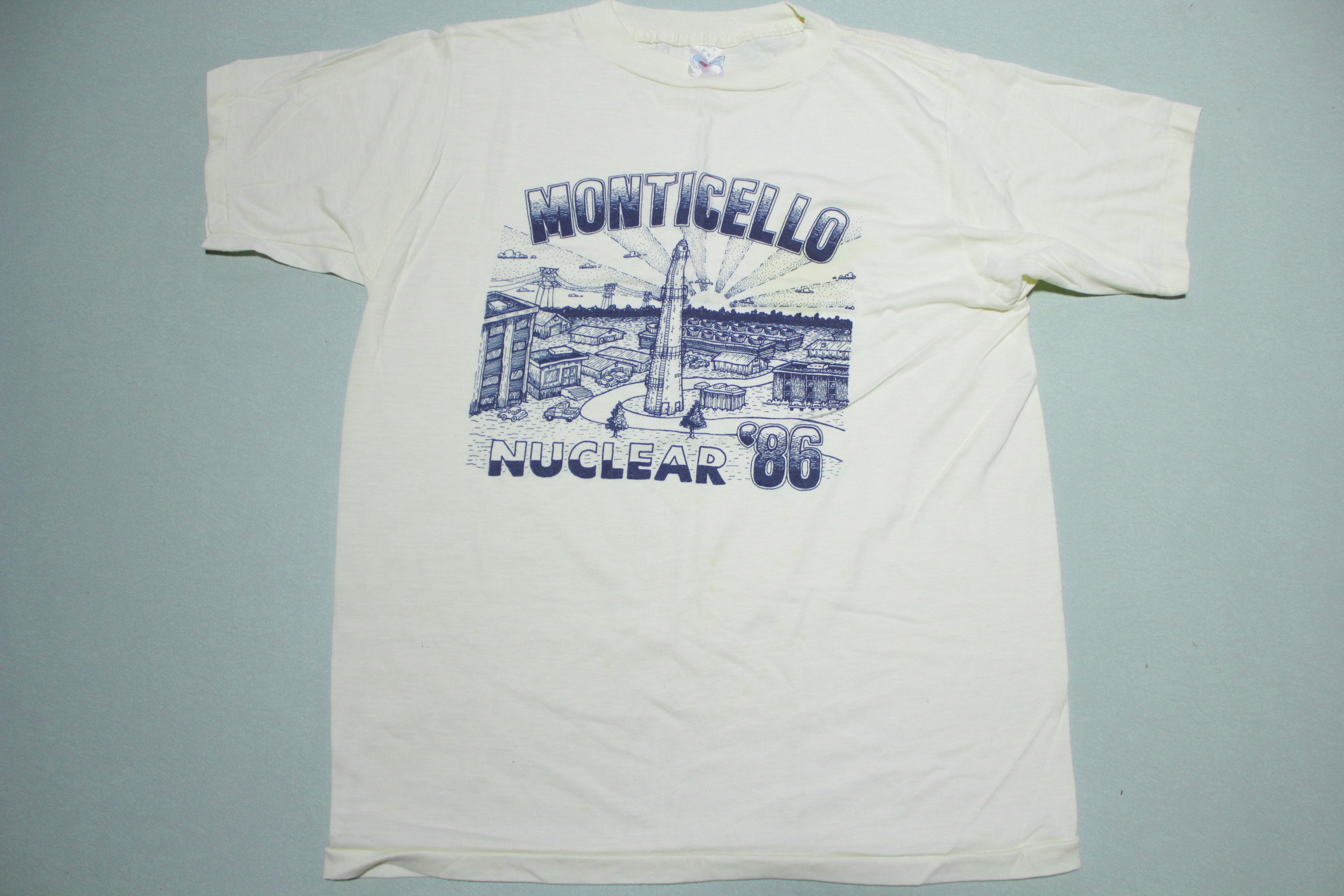 Monticello MN Nuclear 1986 Single Stitch T-Shirt - Vintage