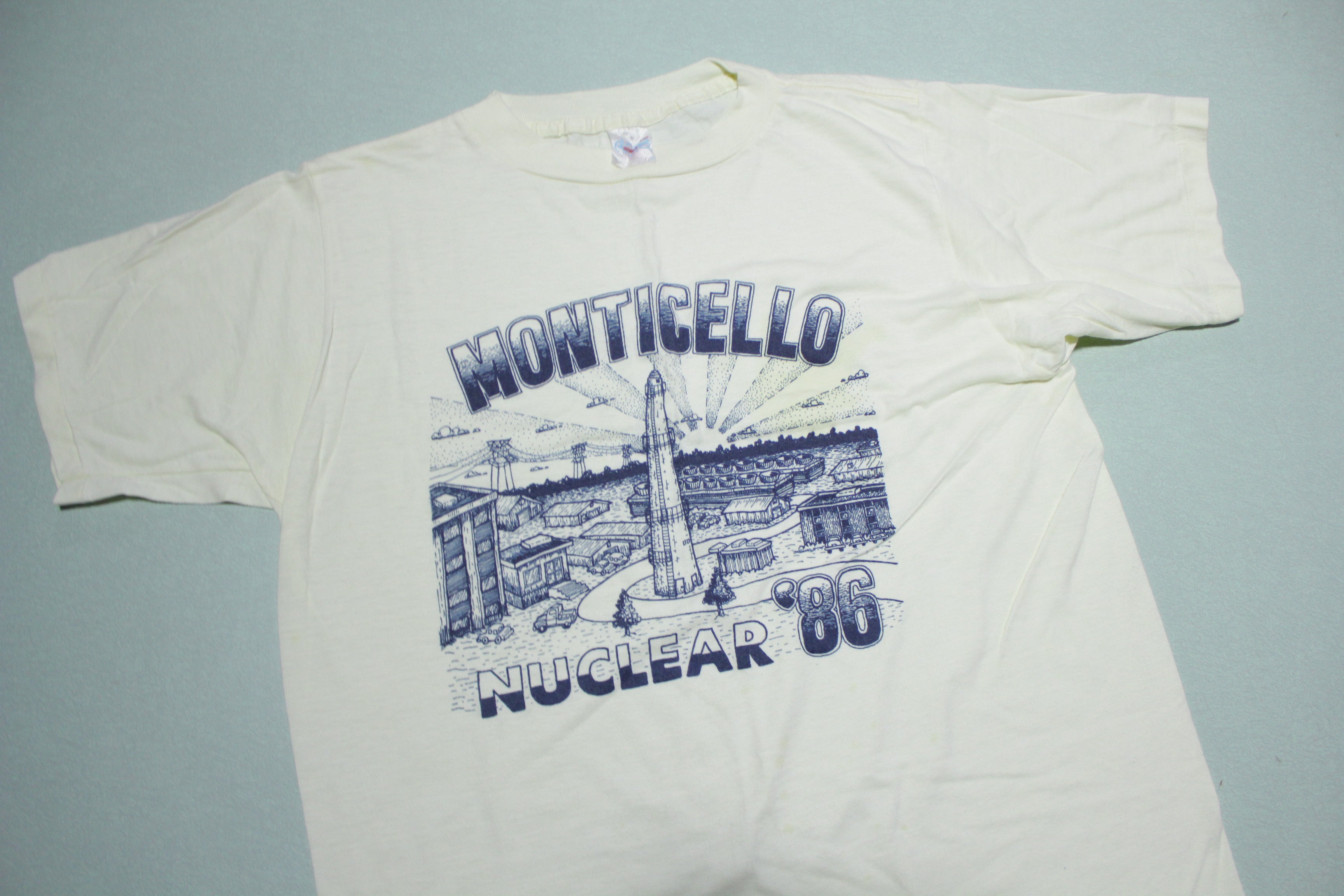 Monticello MN Nuclear 1986 Single Stitch T-Shirt - Vintage