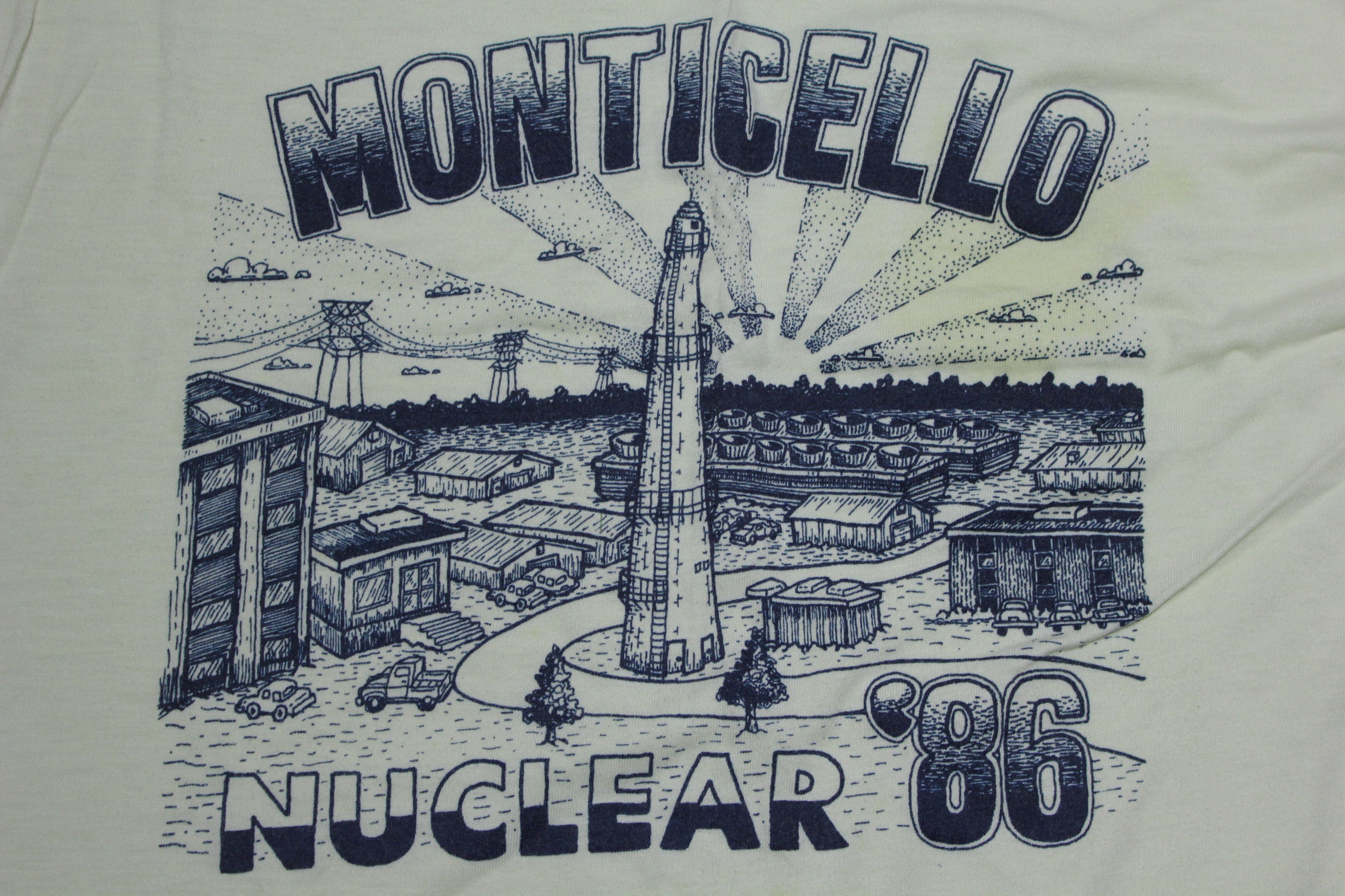 Monticello MN Nuclear 1986 Single Stitch T-Shirt - Vintage