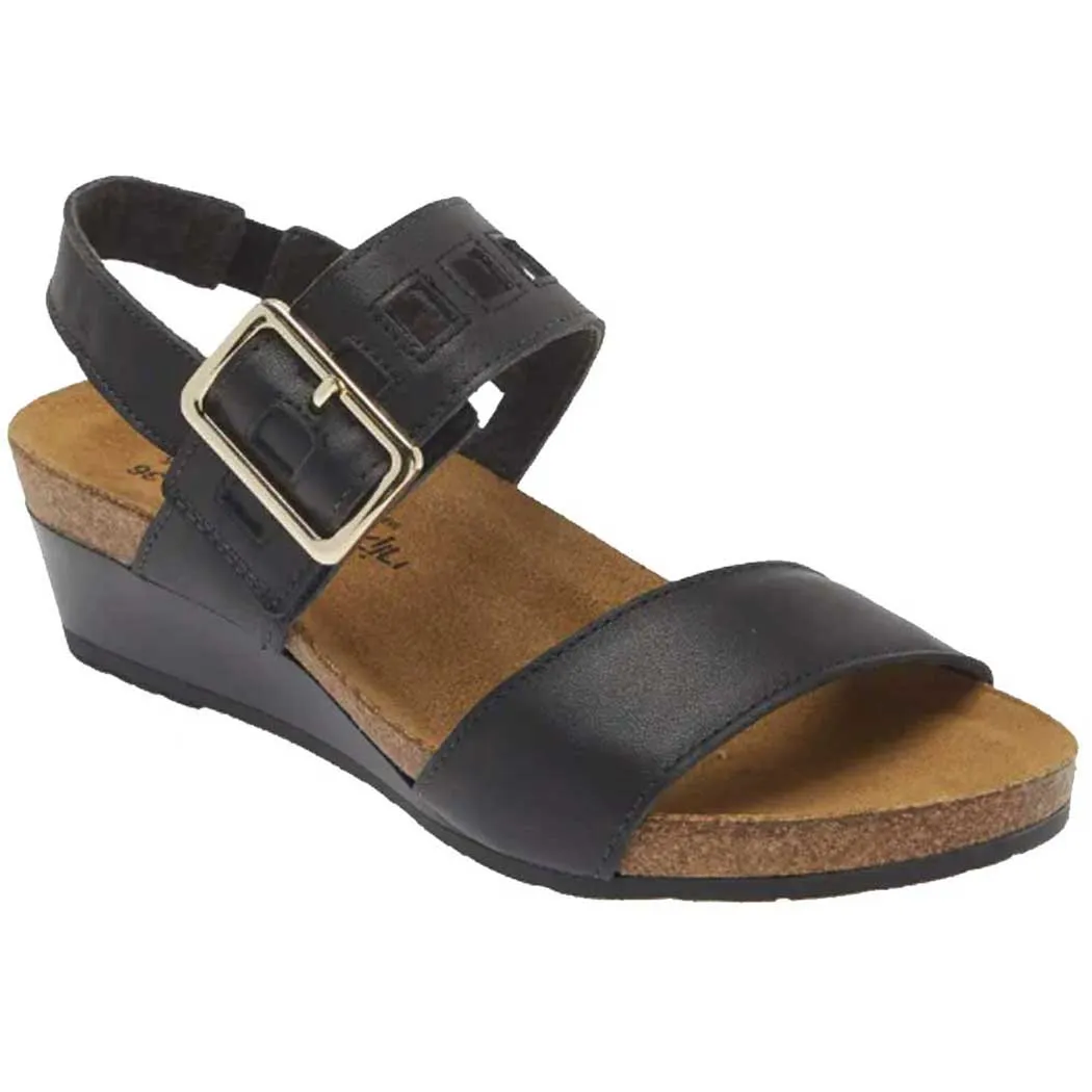 Naot Dynasty Wedge Sandal Jet Black Women