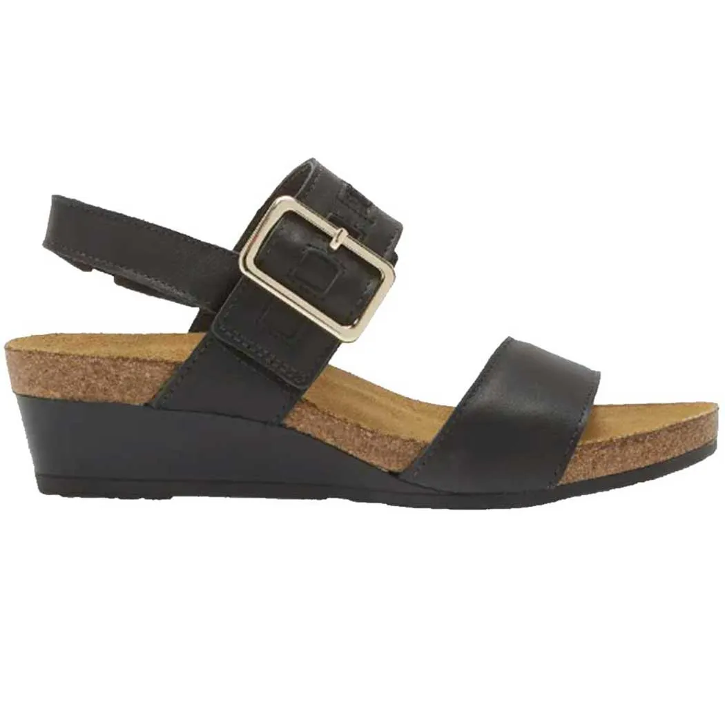 Naot Dynasty Wedge Sandal Jet Black Women