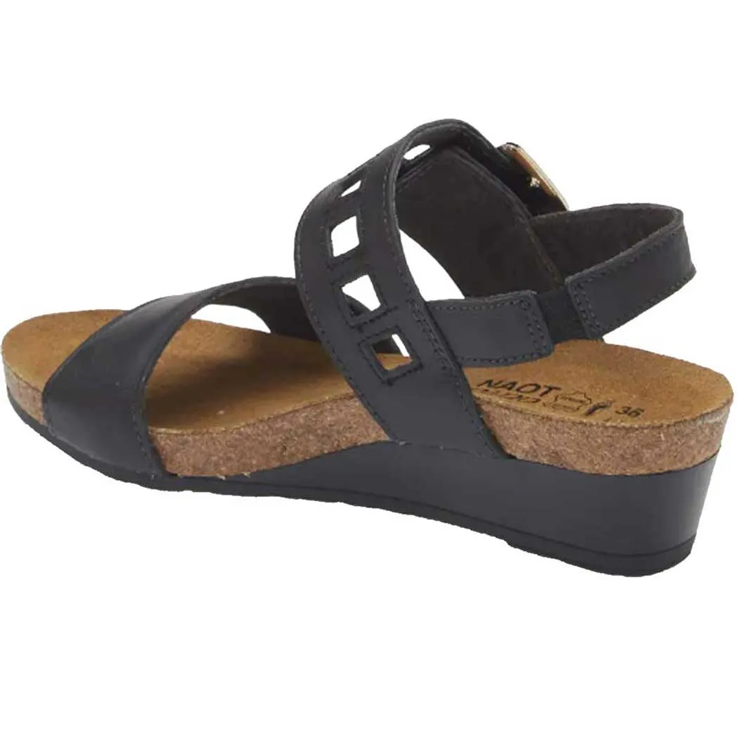 Naot Dynasty Wedge Sandal Jet Black Women