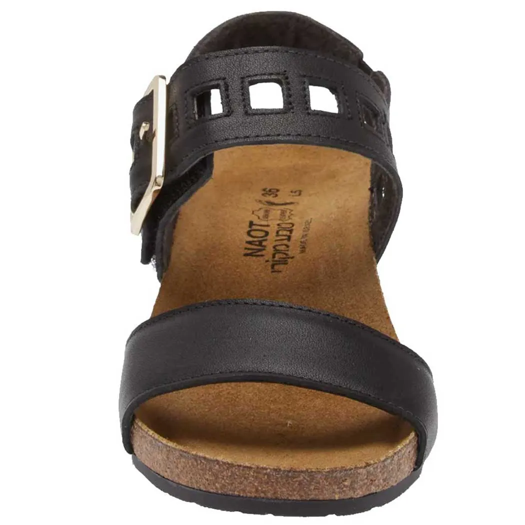 Naot Dynasty Wedge Sandal Jet Black Women