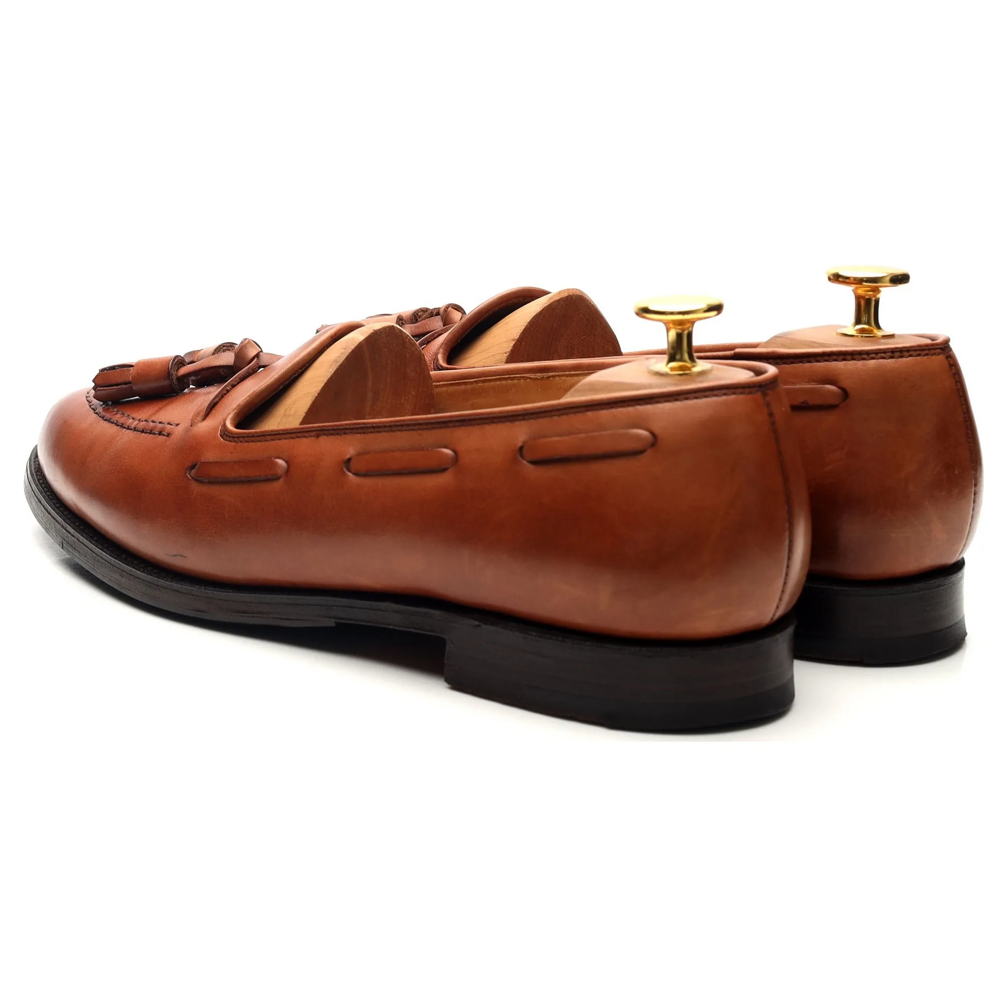 Naseby Tan Brown Leather Tassel Loafers UK 7 C Women