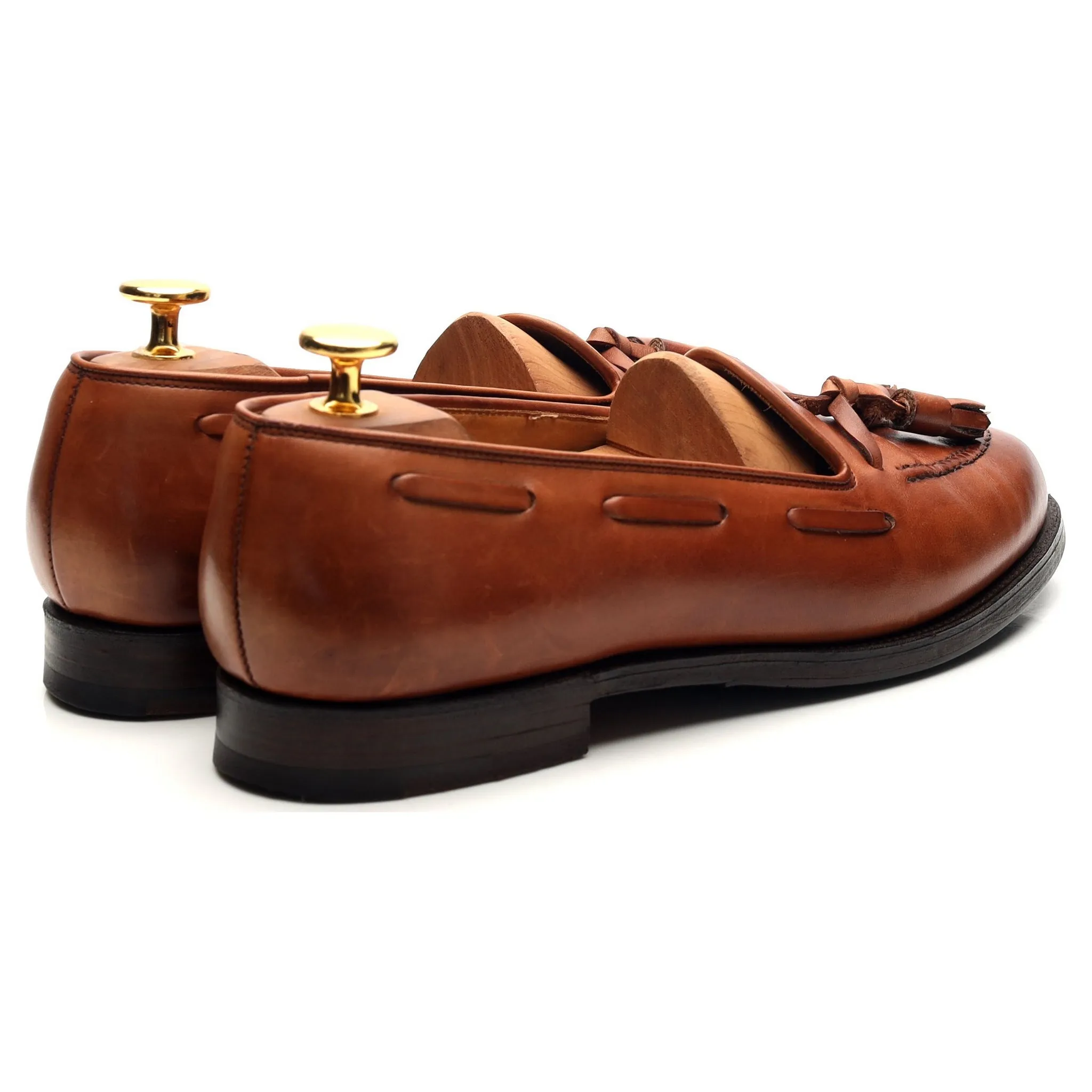 Naseby Tan Brown Leather Tassel Loafers UK 7 C Women