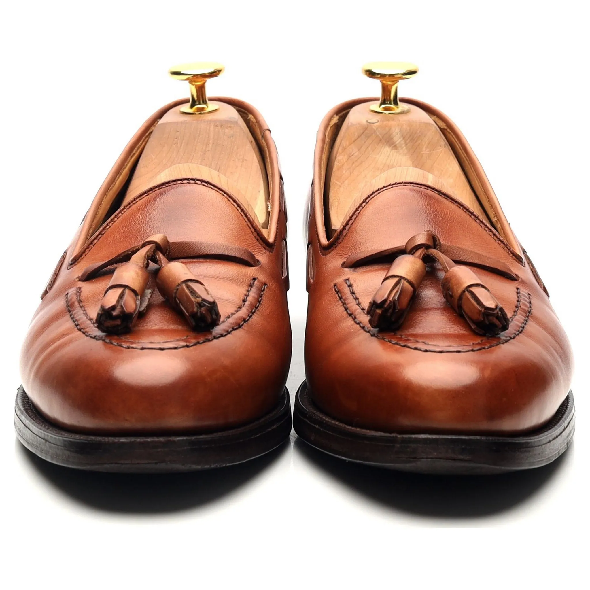 Naseby Tan Brown Leather Tassel Loafers UK 7 C Women