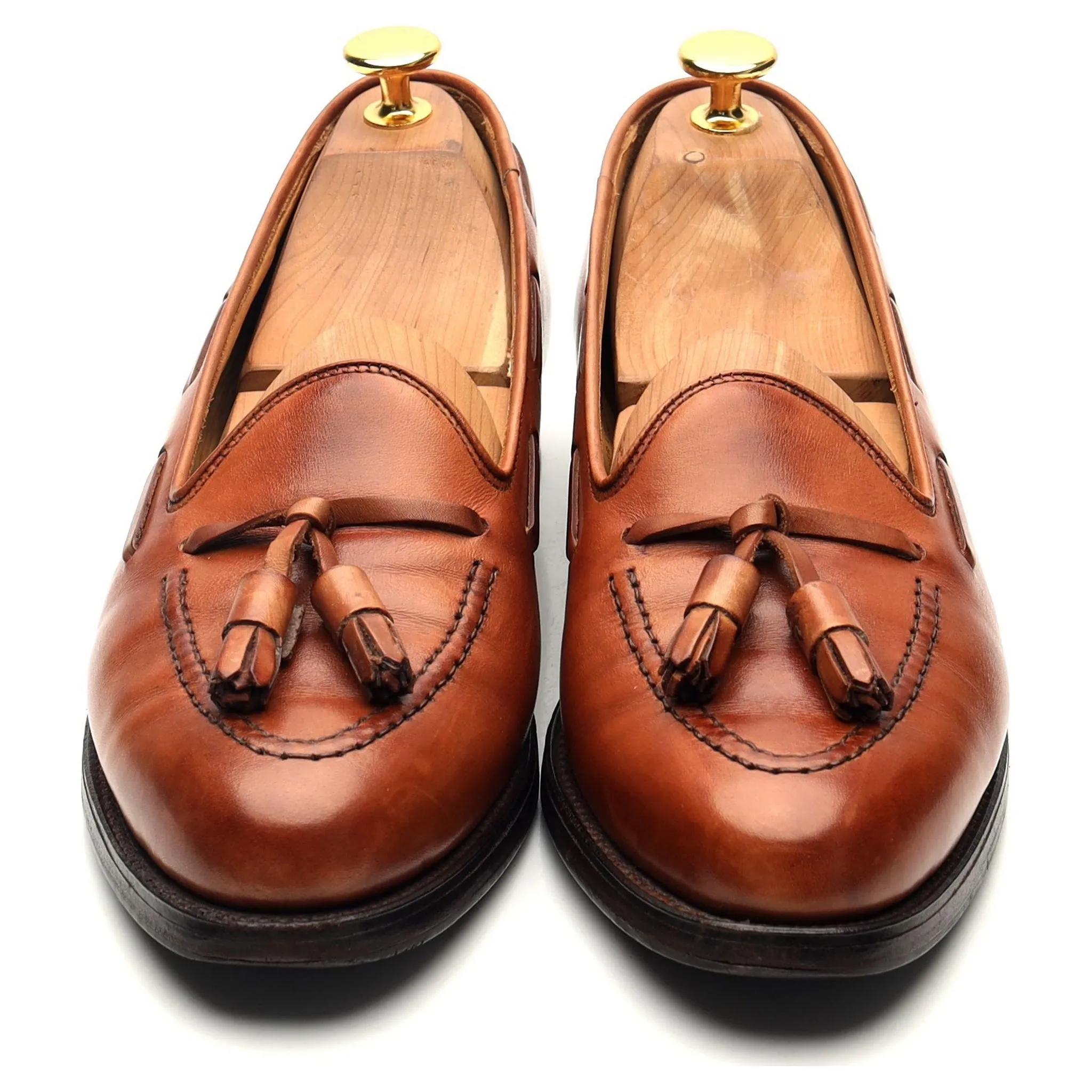 Naseby Tan Brown Leather Tassel Loafers UK 7 C Women