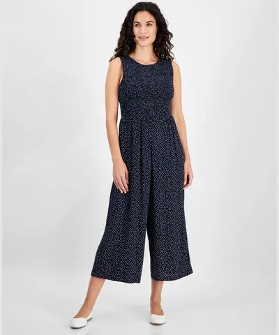 Nautica Jeans Women's Wide-Leg Jumpsuit with Dot Print