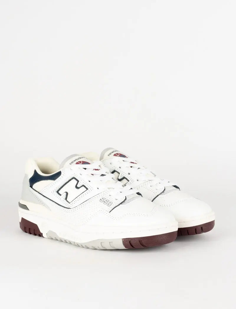 New Balance 550 Sneakers White Natural Indigo Burgundy