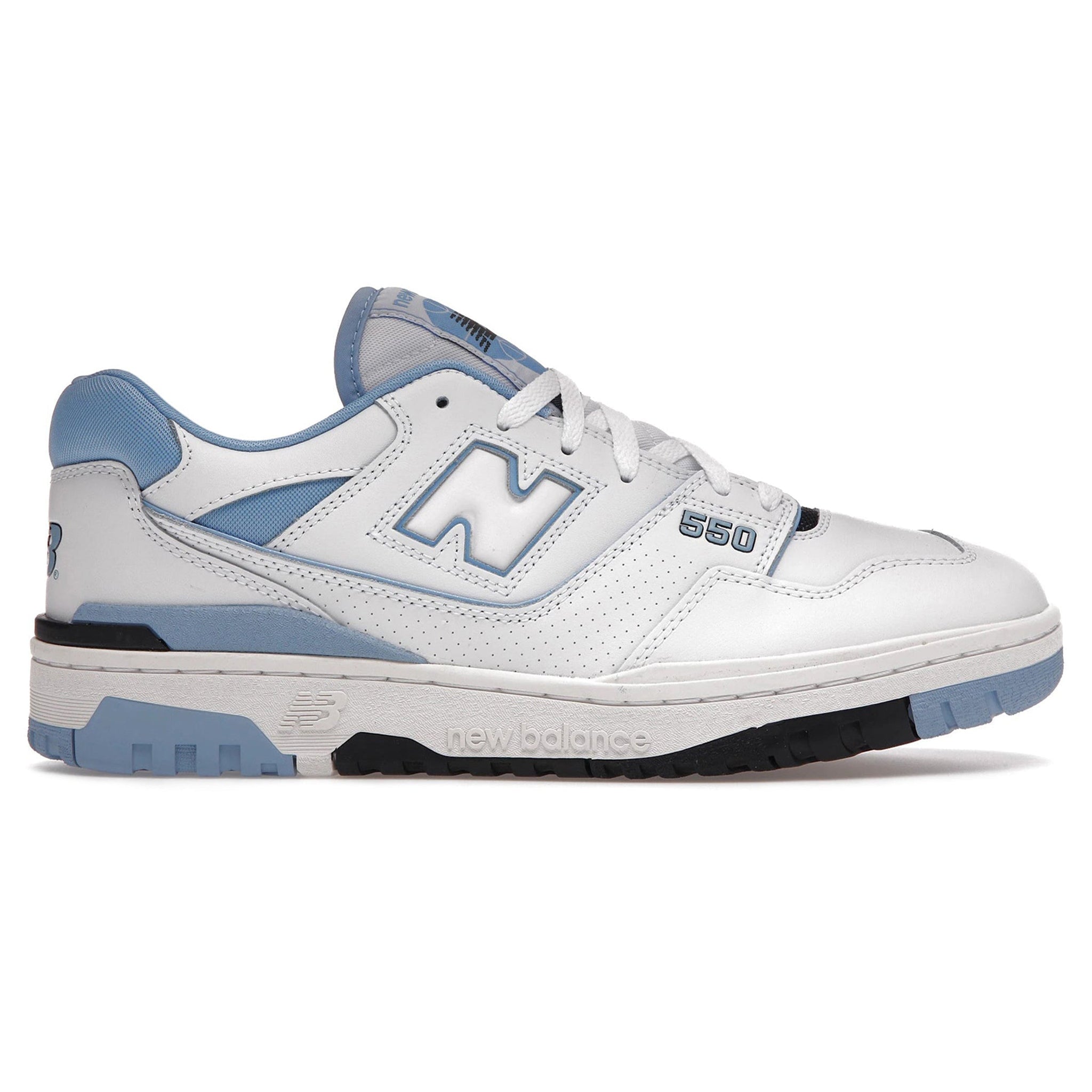 New Balance 550 UNC White University Blue sneakers.