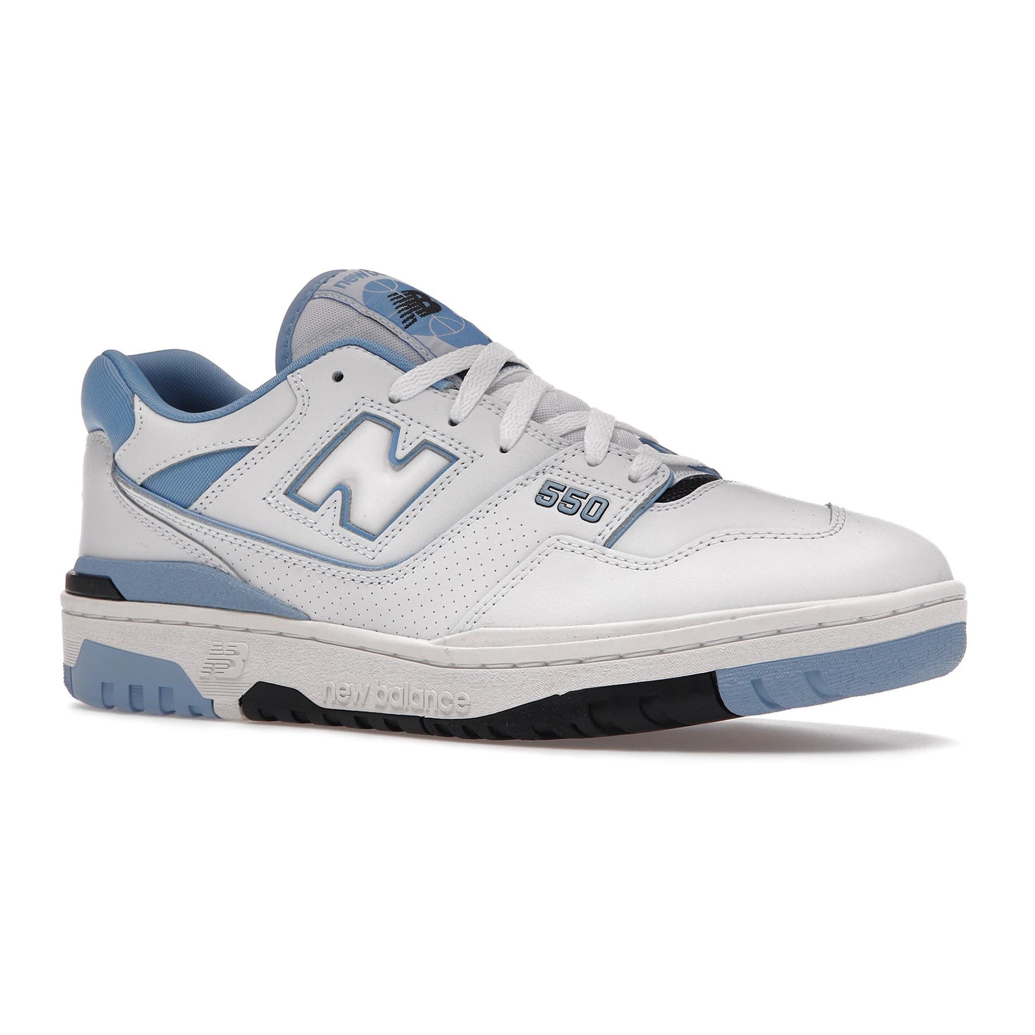 New Balance 550 UNC White University Blue sneakers.