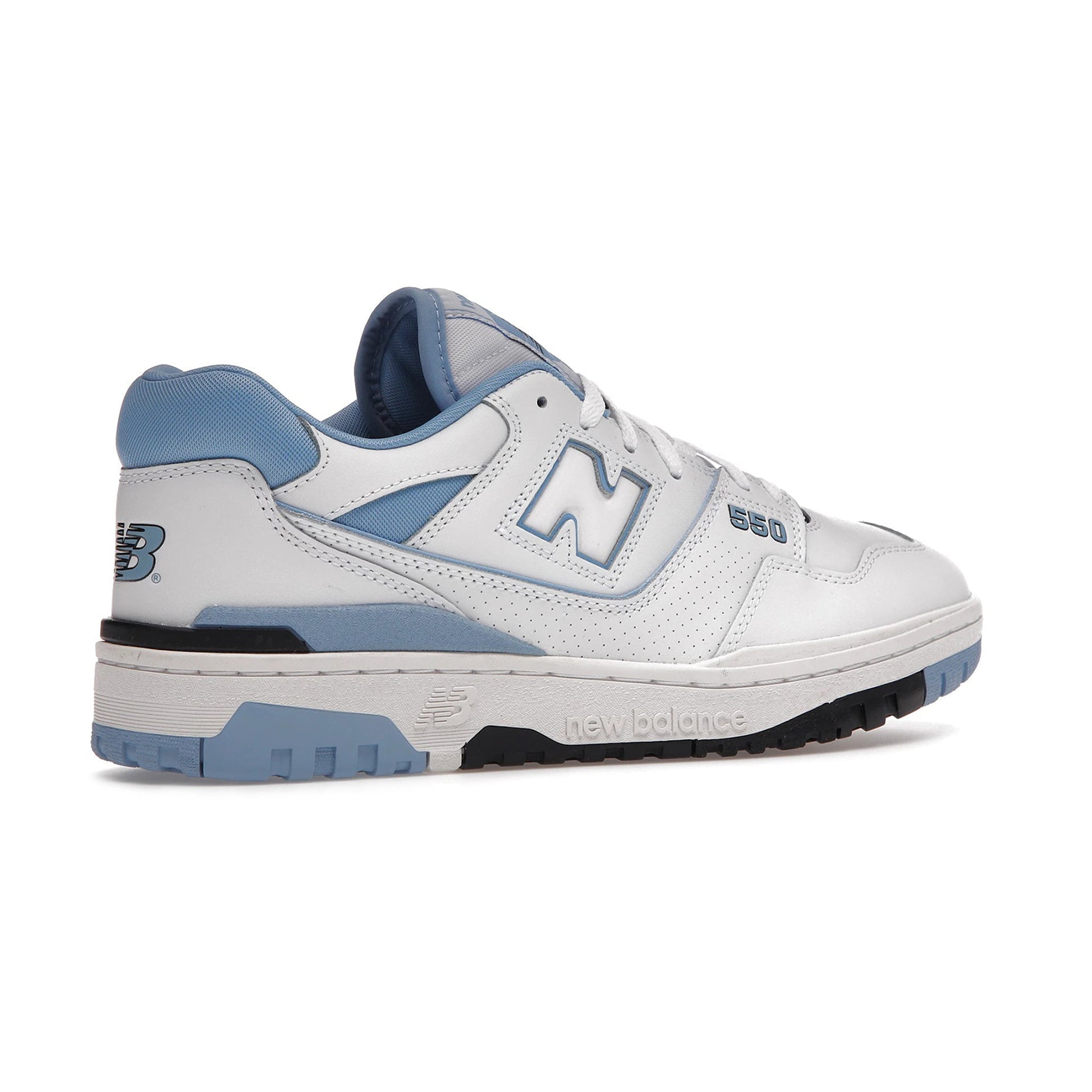 New Balance 550 UNC White University Blue sneakers.