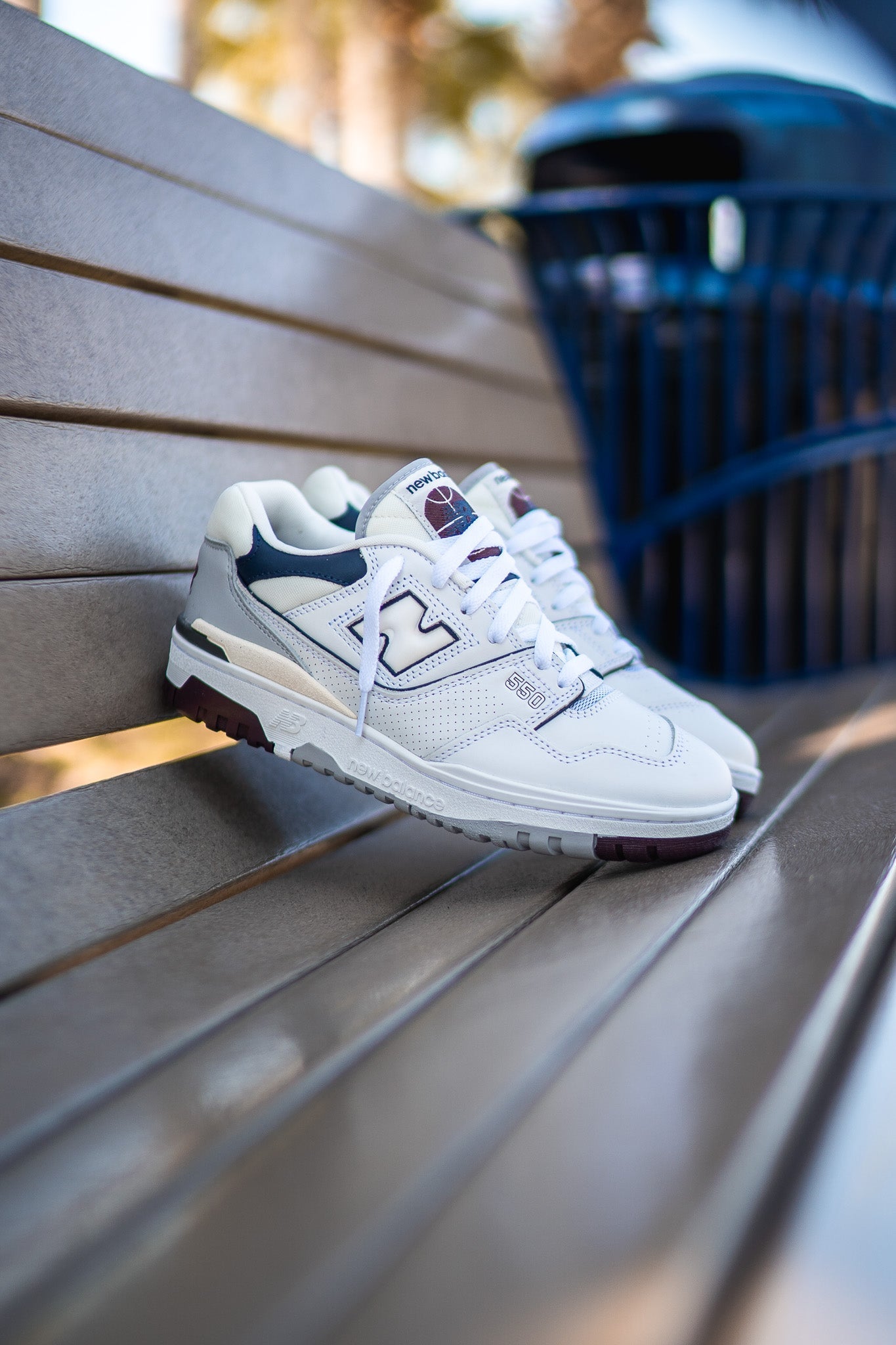 New Balance 550 White Burgundy BB550PWB