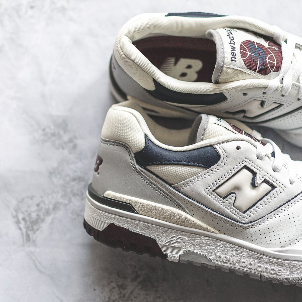 New Balance 550 - White Burgundy Navy