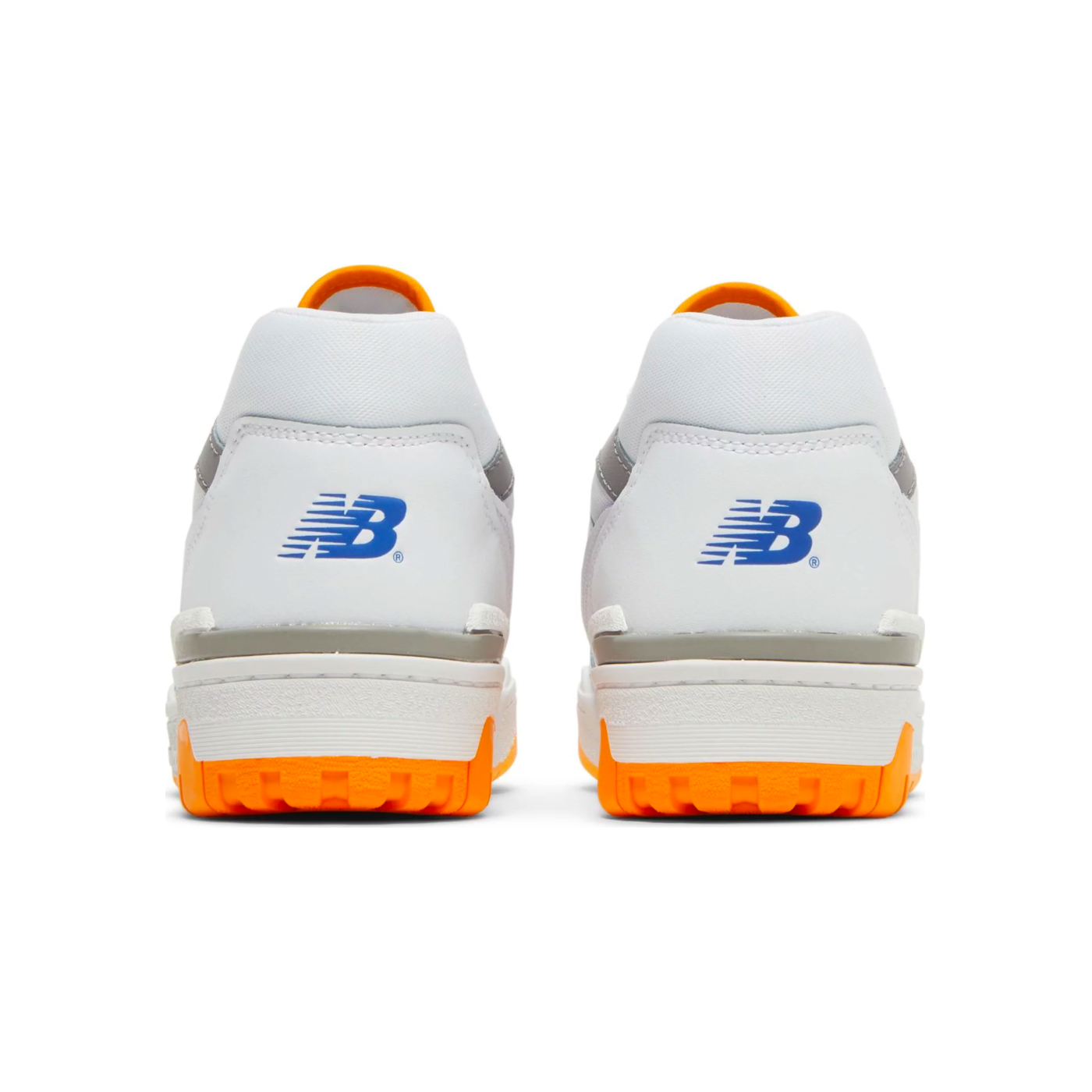 New Balance 550 White Sneakers with Vibrant Orange Details