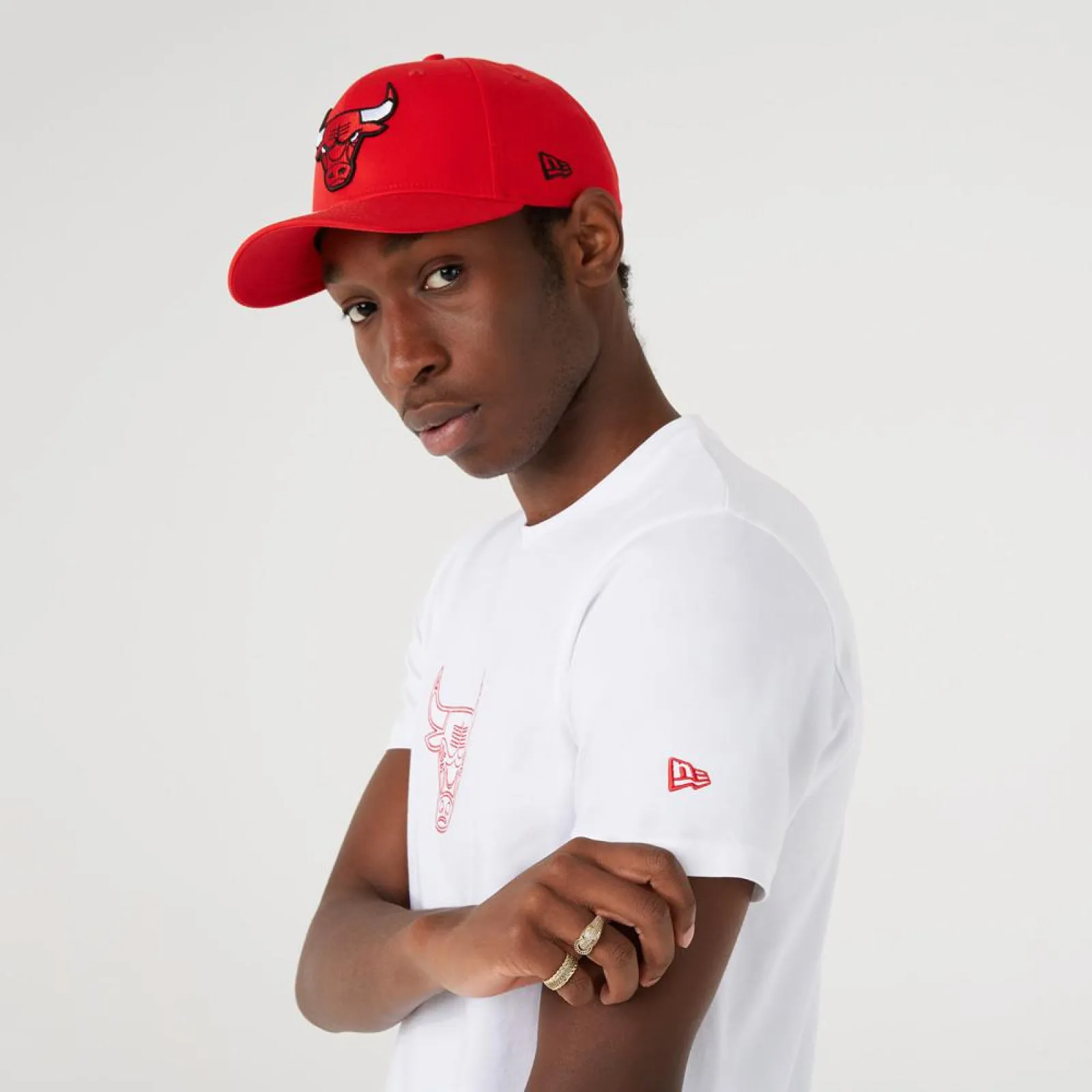 New Era NBA Chicago Bulls Chain Stitched T-Shirt ''White''