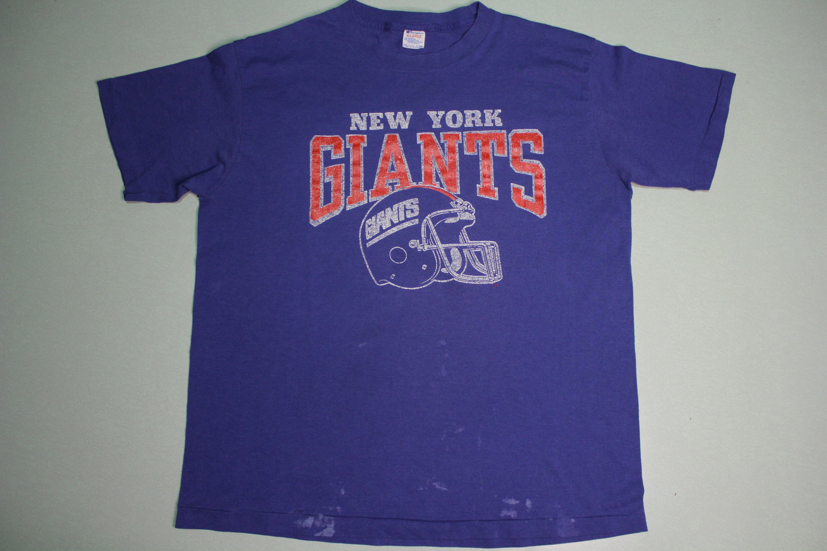 New York Giants Helmet T-Shirt - 80's Vintage, Champion, Made in USA, Single Stitch.