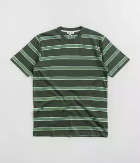 Norse Projects Organic Multicolour Stripe T-Shirt - Spruce Green.