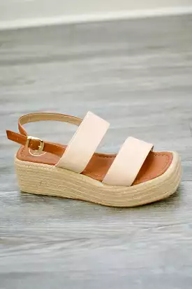 Nude Platform Wedge Sandals