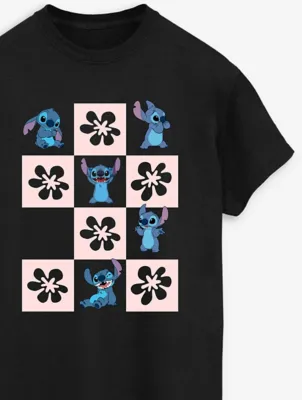 NW2 Disney Lilo & Stitch Checker Adult Black T-Shirt | Women | George at ASDA