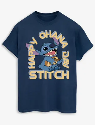 NW2 Lilo & Stitch Happy Ohana Navy T-Shirt for Men | Men | George at ASDA