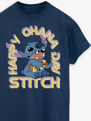 NW2 Lilo & Stitch Happy Ohana Navy T-Shirt for Men | Men | George at ASDA