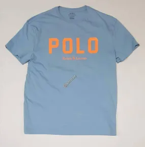 Nwt Polo Ralph Lauren Blue and Orange Spellout Classic Fit Tee