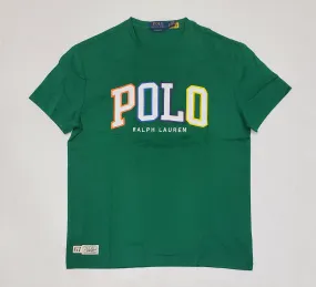 New Polo Ralph Lauren Green Patch Spellout Classic Fit T-shirt